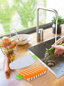 1pc Multi Functional Fruit And Vegetable Cleaning Brush,Potato Scrubber Brush,Carrot Brush,Tomato Brush, Apple Brush,Flexible Handle For Potato,Radish,Apple Cleaning, Household Kitchen Tools - Multicolor - View 10