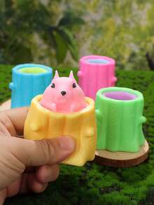 1/4个可爱卡通奶酪老鼠挤压玩具,趣味恶作剧礼物,适合儿童和青少年,减压玩具,可爱小物件,旅行玩具,自闭症教育玩具,感恩节礼物,趣味新奇玩具,儿童玩具,可爱礼物,生日礼物,复活节礼物,万圣节礼物,圣诞节礼物,复活节篮子填充物 - 彩色 - 查看 3