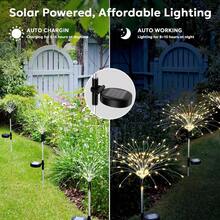 4pc Solar Fireworks Lights Outdoor Waterproof Garden Fairy Light Outside Solar Sparkles Landscape Lights 120 LED Decorative Outdoor For Backyard Patio Pathway Lawn Party Walkway Decor, 4 Pack