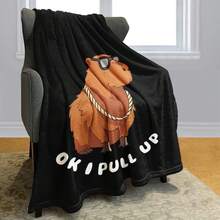 Cute Capybara Plush Fleece Throw Blanket Soft Warm 40x50 Inch Gifts For Capybara Lovers Plushies Animal Pattern Cozy Home Decor - Multicolor - View 9