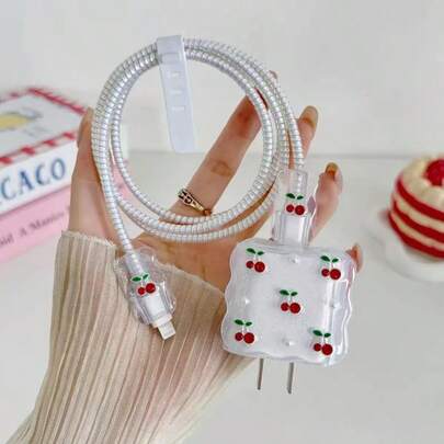 5 件花朵/蝴蝶数据线保护器 20W 快速充电适用于 Apple 14 13 12 11 Pro Max，送给朋友的最佳礼物 Nan 充电器保护套 充电器外壳 手机配件