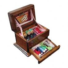 1 件复古风格微型梳妆台珠宝盒，人造木棕色小雕像收纳盒，带多个隔层，可收藏小雕像，娃娃屋配件，非常适合房间派对装饰以及万圣节和圣诞节礼物 - 彩色 - 查看 8