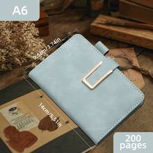 A6/200 Seiten Notizbuch mit PU Vintage Einband, U-förmiger Schnalle, Stifthalter, Softcover, Lesezeichen, geeignet für Büro, Zuhause, Schule mit personalisiertem Softcover und Lesezeichen - perfekt für Geschäftstreffen und Collegeleben