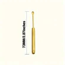 Mini Metal Ear Spoon Set, With Keychain, Sterile, Batteryless, Suitable For Travel Use,School,Back To School,Travel,Travel Essentials,Home Essentials,Ear Cleaner - Gold - View 10