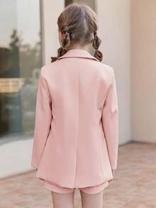 Girls' Clothing Set: Long-Sleeved Blazer And Shorts - Christmas And New Year Outfit - Hồng - Xem 4