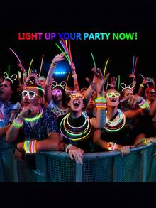 100/50pcs Glow Sticks Party Pack Glow Bracelet Bright Multicolor Light Sticks For Halloween Parties Christmas Celebrations Rave Events, Music Festivals Concerts, Night Clubs Glow Parties New Year Eve Birthday Decorations Pool Parties Carnival Dance Events Raves Parades Nighttime Events Neon Themed Parties Glow In The Dark Accessories Light Up Sticks Chemiluminescent Glowsticks - Multicolor - View 10