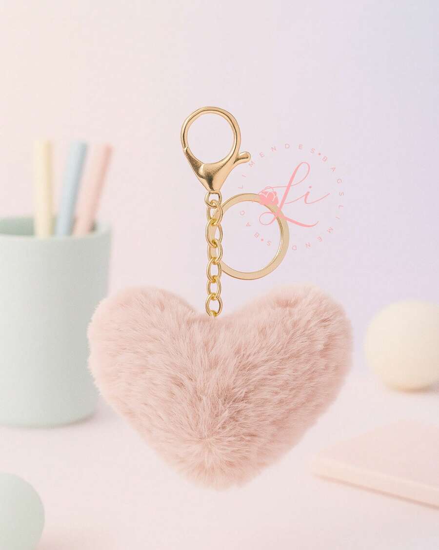 Beautiful Super Cute Heart Keychain Bag Accessory - Rusty Rose - View 1