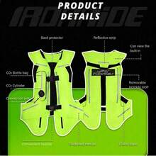 摩托车气囊背心新款摩托夹克背部保护反光背心摩托车反光多款式防滑防撞背心越野赛车气囊摩托车防护配件 S-3XL