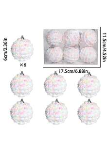 6 Stücke/12 Stücke 6cm bunte Weihnachtskugel-Set, Weihnachtskugel-Ornamente, Valentinstag dekorative Kugel-Geschenkbox, Weihnachtsbaum-Dekorationen, geeignet für Heimdekoration, Feiertagspartyszenen, Außenbereich-Dekoration, Valentinstag- und Hochzeitsdekoration, Weihnachtsdekorationen, Raumdekoration, Winterweihnachtsdekorationen, Weihnachtsgeschenke, Weihnachtsdekoration - Verschiedenfarbig - Übersicht 10