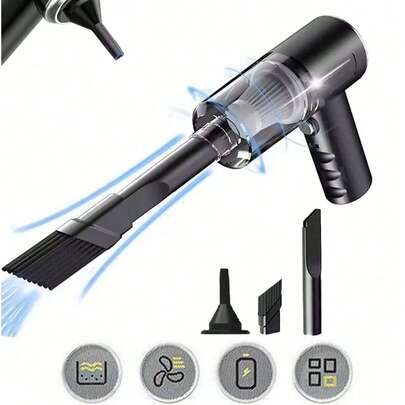 Aspiradora portátil para coche, succión súper potente, aspiradora de mano recargable inalámbrica, perfecta para limpiar el hogar, el teclado, el sofá y talla grande