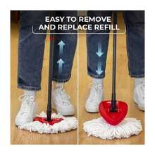 O-Cedar EasyWring Spin Mop And Bucket System Cleaning Tools And Accessories + 2ct Mop Head Replacement Cleaning Tool Refills - 1 - 查看 7