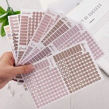 8pcs/1565pcs Bohemian Style Creative Aesthetic Planner Stickers, Monthly Weekly Daily Diary Planner Stickers, Daily Planners Calendar Essential Planning Stickers - Color Coordinated Monthly Titles, Dates, Icons, Etc. Wall Stickers Wall Sticker Home Decor Room Decor - Bohemian Style - View 1