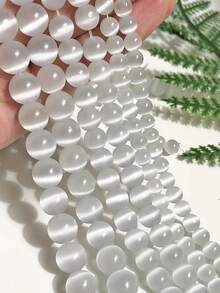 1 buc Mărgele de Piatră Lunii, Mărgele Libere din Cristal Alb, Mărgele Transparente Ochi de Pisică, Mărgele Autentice din Piatră Lunii, Mărgele Rotunde Netede DIY, Potrivite pentru Confecționarea de Bijuterii, Brățări, Brățări de Gleznă, Coliere, Cercei, Bijuterii Artizanale, Ideale pentru Cadouri de Sărbători, Cadouri pentru Înapoi la Școală, Halloween, Crăciun