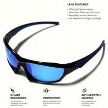 Men's Sports Glasses And Eyewear - Svarta och röda ben - Visa 4