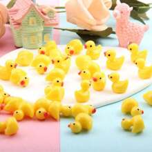 10/20/50/100 piezas Mini Patos de resina, figuritas de patos pequeños a granel para decoración de casa de muñecas en miniatura, accesorios, jardín, acuario, macetas, decoración DIY, juguetes, decoraciones de fiesta, habitación, jardín y festival, recuerdos de fiesta
