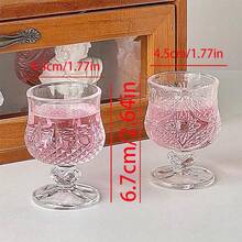 12/6/4/2/1 Pcs Diamond/Butterfly Pattern 40ml Stemmed Glass Cups, Transparent And Refractive, High-Quality Mini Tea Cups, One-Bite Size, Stemmed Design Prevents Excessive Drinking - Clear - View 5