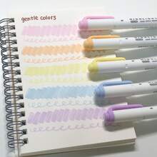 1set/5pcs Double-Head Dual-Use Highlighter Pen Back To School Dual Tip Mild Color Highlighter Fluorescent Marker Pen For Coloring Underlining Highlighting Broad And Fine Tips - Set (5 Pieces) - View 15