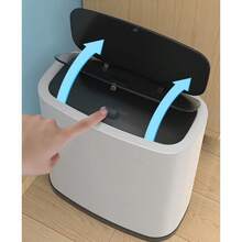 12 Liter Rectangular Plastic Trash Can Wastebasket Slim Wastebasket For Bathroom. Black