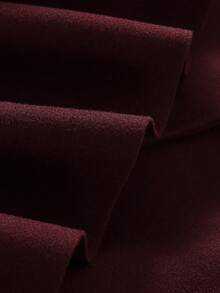 秋冬新款休闲百搭围巾领女式复古外套，长袖优雅通勤时尚大衣 - 酒紅色 - 查看 10