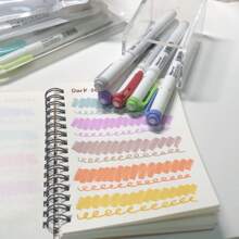 1set/5pcs Double-Head Dual-Use Highlighter Pen Back To School Dual Tip Mild Color Highlighter Fluorescent Marker Pen For Coloring Underlining Highlighting Broad And Fine Tips - Set (5 Pieces) - View 9