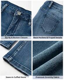 New Fashion Womens Denim Flare Leg Jeans 90s Low Rise Vintage Pants Club Street Style Hot  S M L - D - 查看 6
