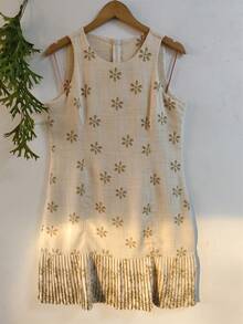 Plain  Dress With Fake - Verde y blanco - Ver 2