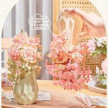 Conjunto de buquê de flores preservadas em garrafa decorativa, enfeite de árvore de sakura feito à mão, adequado para presentes de Dia dos Namorados, Ação de Graças, Halloween, Natal e aniversário