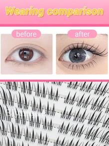 Elynique 10 Rows Pcs C Curl Fox Eye Effect Winged False Eyelashes ,Individual Lashes 3D Natural Effect, Easy To Apply To The Eyes, Reusable, Instantly Enlarged, Segmented Design For Various DIY Options Lash Clusters,Eye Lash Clusters,Individual Eyelashes,Lashes,Fake Lashes