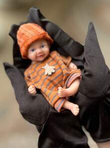 1 PC 6 Inch Super Mini Silicone Girl And Boy Super Soft Touch Painted Newborn Reborn Baby Doll Can Be Bathed In Water Best Gifts For Kids' Birthday, Festival Like Thanksgiving, Halloween And Christmas