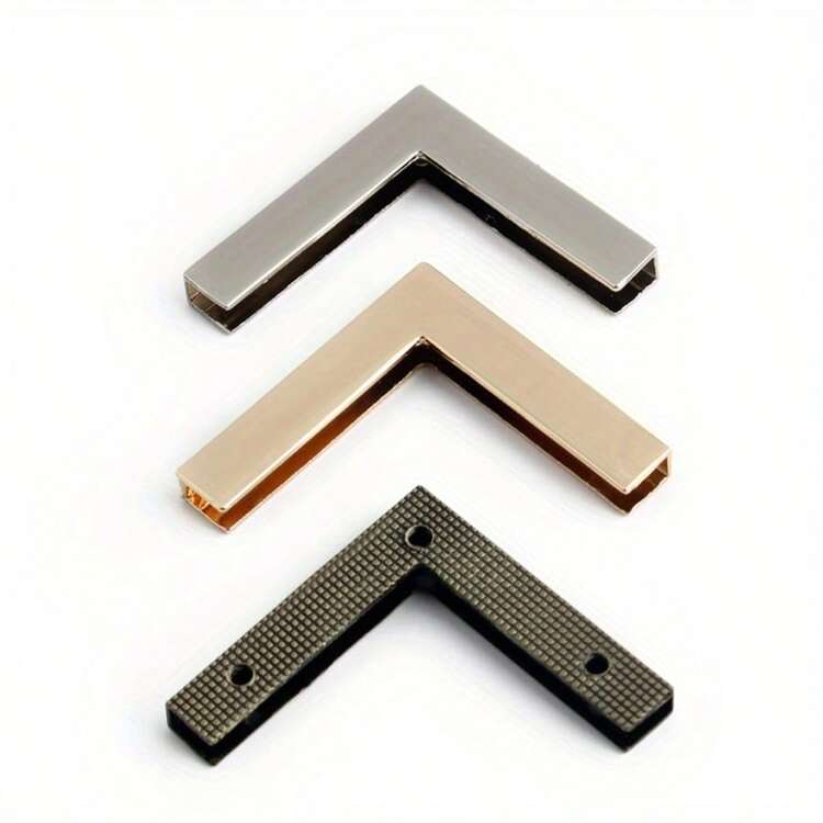 2pcs Metal Rectangular Protective Clips, Decorative Corners For Crossbody Bags, Shoulder Bags, Notebooks, DIY Wallet Making - Multicolor - View 4