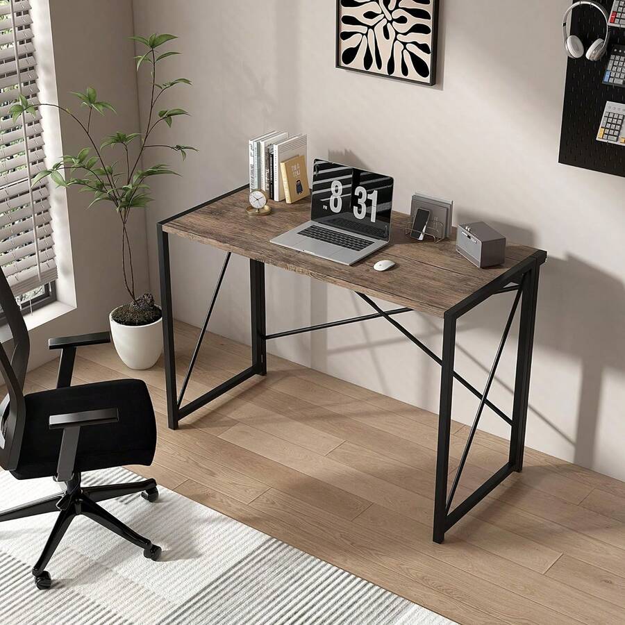 Mcc Direct Folding Desk Workstation Foldable Computer Desk For Office Home Study Writing Table No Assembly Miami - 黑色 - 查看 1
