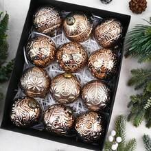 Vintage Weihnachtsornamente für Baumdekorationen - Kupfer Weihnachtskugeln Bronze für Innenraum Feiertags Weihnachtsdekor - 80mm 3,15 Zoll, 12 Pack Heim Dekor Weihnachtsdekorationen Zimmer Dekor Weihnachtsdekorationen Zuhause Weihnachtsgeschenke Weihnachtsdekor - Verschiedenfarbig - Übersicht 12