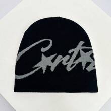 1 件男女通用美式嘻哈街头风格提花针织帽，保暖，适合秋冬季服装