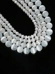 1 buc Mărgele de Piatră Lunii, Mărgele Libere din Cristal Alb, Mărgele Transparente Ochi de Pisică, Mărgele Autentice din Piatră Lunii, Mărgele Rotunde Netede DIY, Potrivite pentru Confecționarea de Bijuterii, Brățări, Brățări de Gleznă, Coliere, Cercei, Bijuterii Artizanale, Ideale pentru Cadouri de Sărbători, Cadouri pentru Înapoi la Școală, Halloween, Crăciun