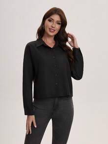 Damen Bluse, Langarm Bluse, kurze einfarbige Knopf-Vorder Strickjacke, geeignet für Frühling und Herbst, festliche Anlässe, Alltagstragen, Mittlerer Osten Stil, Neues Design, College Stil Strickjacke, Businesskleidung, Büromode, Damen Business Anzug, Elegant