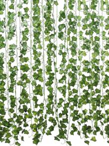12pcs Fake Vines Fake Ivy Leaves Artificial Ivy Garland Greenery Hanging Plants Green Vines For Home Decor,Room Decor,Garden Decor,Wall Decor,Indoor Outdoor Decor, Bedroom Decor,Wedding Decoration,Table Decoration,Christmas Decorations,Party Decorations,Halloween Decoration,Birthday Decoration,Autumn Decor