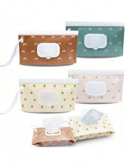 1 pieza/4 piezas Dispensador de toallitas, Caja portátil de pañuelos, Portapaños reutilizable y recargable que mantiene las toallitas frescas para uso en exteriores, campamento, senderismo