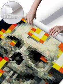 1 件活力像素骷髅火焰帆布墙艺术 - 无框 2D 平面海报，现代数字美学印刷品，适用于卧室、办公室、客厅或咖啡厅装饰，高品质室内墙画，办公室装饰 | 活力墙海报 | 高品质印刷 - 彩色 - 查看 5