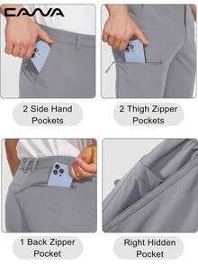 Cavva 男士防水徒步裤防风速干耐磨透气防撕裂多口袋裤钓鱼工作露营旅行