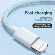 1pc/4pcs, 2m/6.6ft/78.74in [MFi Certified] Extra Long Charging Cable, Multi-Color USB Fast Charging Data Transfer Nylon Braided Cable, Compatible With IPhone 14/13/12/11 Pro Max/XS Max/XR/XS/X/8/7 Plus - Macaron Colors, Compatible With 14 Pro Max, 14 Pro, 14 Plus, 13 Pro Max, 13 Pro, 13, 12 Pro, 12, 11, XS, XR, 8 Plus, 8, 7, 6, 5, SE, Compatible With IPad Lightning Port - Multicolor - View 6