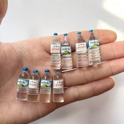 12 件/6 件/3 件迷你水瓶冰箱贴 - 逼真的饮料主题树脂冰箱贴，椭圆形耐用厨房和办公室装饰，紧凑尺寸可容纳照片和笔记，俏皮的家居配件，有趣的冰箱贴，便笺夹，趣味配件，坚固的结构，礼品购物袋，装饰性磁铁，持久装饰，照片展示磁铁