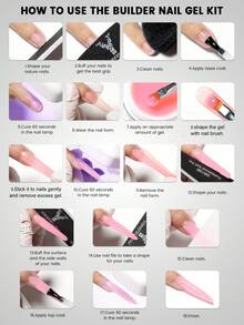 YOKEFELLOW 50g Builder Nail Gel For Nail Extension & Strengthening, Jelly White Builder Gel Soak Off UV LED Long Lasting Thickening Gel, Ideal For Salon Use & Holiday Gifts For Women Girls NEW YMH02