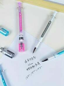 2pcs/3pcs/5pcs Random Gel Pen With Syringe, Novel Stress Relief Signature Ball Pen, Suitable For Nurses, Doctors, And Students