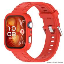 Soft Silicone Strap+Silicone Case Compatible With Huawei Watch Fit 4 Pro Sports Strap Case Hollow Compatible With Huawei Fit 4 Protective Accessories