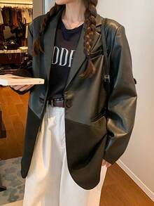 Nueva blazer de mujer con combinación y tela. Una blusa casual de oficina para mujer, una chaqueta ligera y cómoda de color negro para primavera y otoño. La mejor opción para looks frescos y con estilo. Se puede usar como ropa de calle o para festivales. También es adecuada para diversas ocasiones importantes como salidas diarias, reuniones, fiestas, bodas, etc.