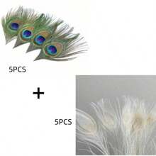 10pcs Natural Peacock Feathers Green Big Eyes Trimmed Peacock Feathers For DIY Crafts Arts Carnival Masquerade Mask Christmas Hair Accessories Wedding Holiday Party Costume Decoration