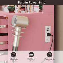 46" Vanity Desk Set With 11 Drawers For Storage , Makeup Vanity Table With Five Times Lens Bulbs And Mirror 3 Color & Brightness Adjustable, Makeup Vanity Desk With Crystal Handle, Vanity Table With Large Mirror,  Storage With Hairdryer Holder  Gift For Girls Women - 查看 5