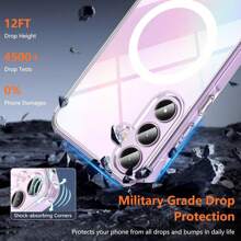 适用于 Galaxy A17 A16 A56 A06 A36 A26 的 Magsafe 磁吸充电手机壳,也适用于 Galaxy A15 A55 A14 A54 S25 Ultra S24 Ultra S23 Ultra S22 Plus S21 FE S25 FE,透明亚克力超薄保护壳,同时兼容 Apple 17/17pro/17promax/17air/16/16promax/16pro/16plus/15promax/15pro/15/14/13/12/11/Xr 系列。Apple 17 手机壳,亚克力手机壳 - 無色 - 查看 5