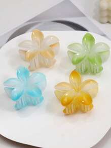 Set de 12 piezas de pasadores de cabello con forma de flor de 8cm/3.14in de plástico, diseño floral de color AB, adecuados para mujeres, estilo minimalista elegante, apropiados para uso diario, fiesta, playa, perfectos para coletas, moños, maquillaje, accesorios, se ajusta a todos, mejor regalo de cumpleaños, pareja, amigo para Pascua, fiesta temática, Día de los Inocentes, actuación en el escenario, Acción de Gracias, Año Nuevo, accesorios para el cabello, elegantes pasadores de garra, artículos escolares, universidad