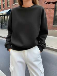 SPONGEBOB SpongeBob SquarePants, Patrick Star, And Their Friends Pattern Print, 2025 New Style Suitable For Autumn And Winter Basic Black Drop-Shoulder Long-Sleeve Women's Hoodie, Loose And Comfortable Cotton-Feel Women's Top, Suitable For Casual Vacation Street Sports Y2K College Style, Daily Vacation Outings, Sports Leisure Dates, Classic Versatile Must-Have Items For Women's Clothing.